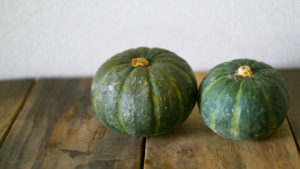 旬の野菜をいただく。かぼちゃが好きなのよ。