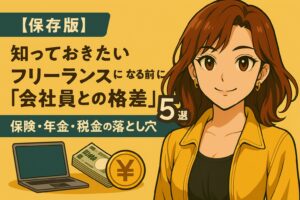 【保存版】フリーランスになる前に知っておきたい「会社員との格差」5選｜保険・年金・税金の落とし穴