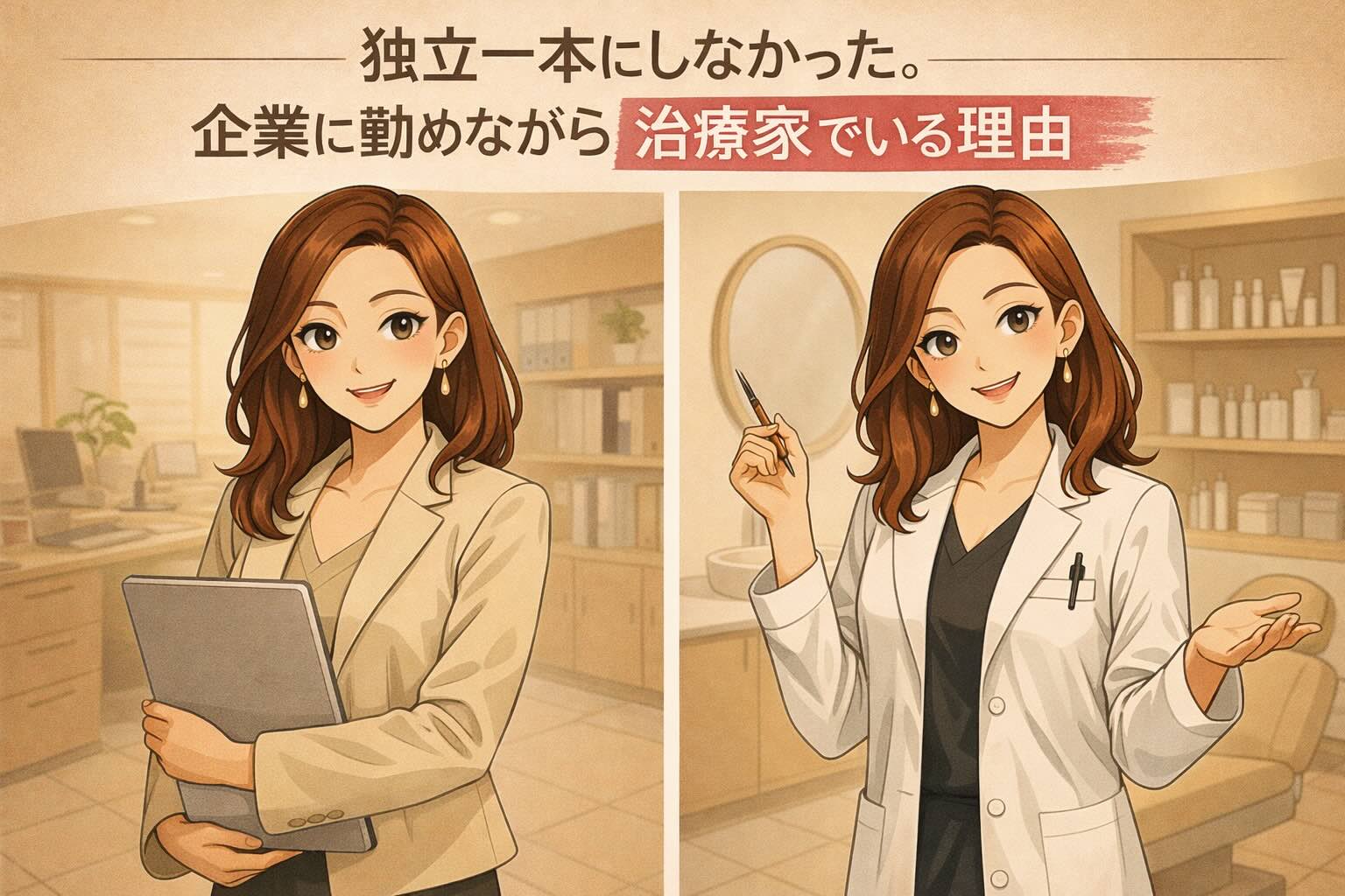 独立一本にしなかった。企業に勤めながら治療家でいる理由