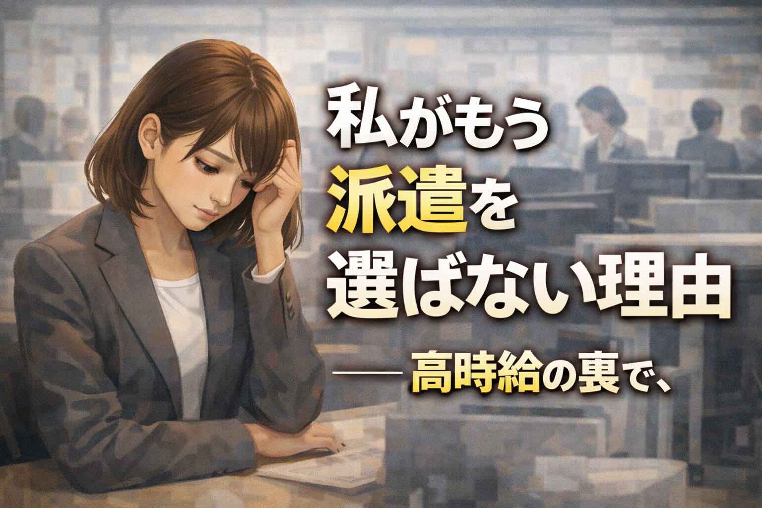 私がもう派遣を選ばない理由――高時給の裏で、静かに削られていくもの