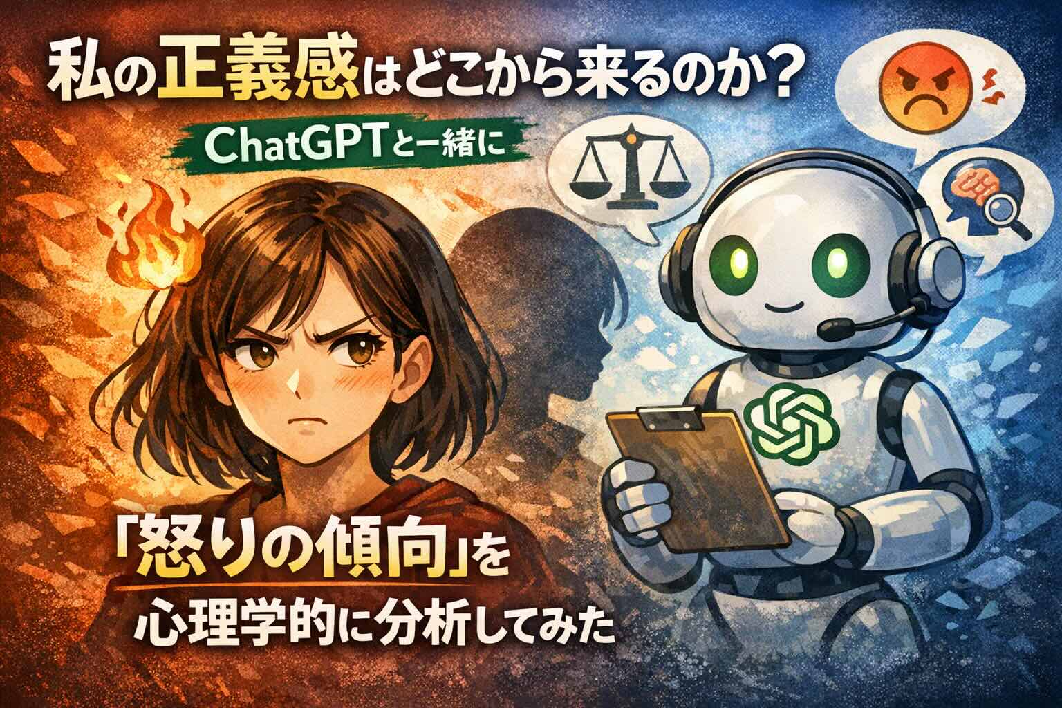私の正義感はどこから来るのか？ChatGPTと一緒に「怒りの傾向」を心理学的に分析してみた