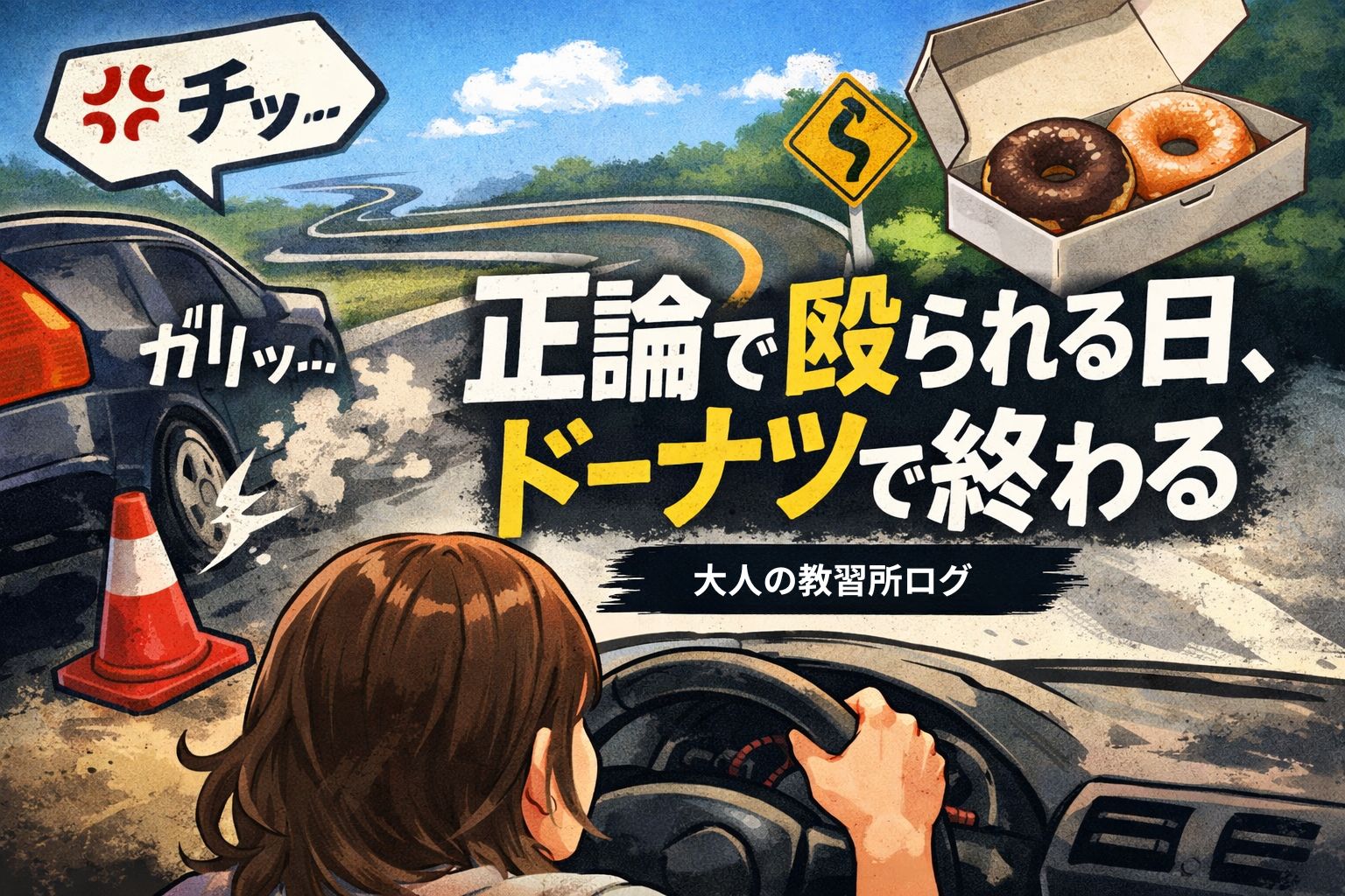 一回落ちて、バックして、ドーナツで終わった日