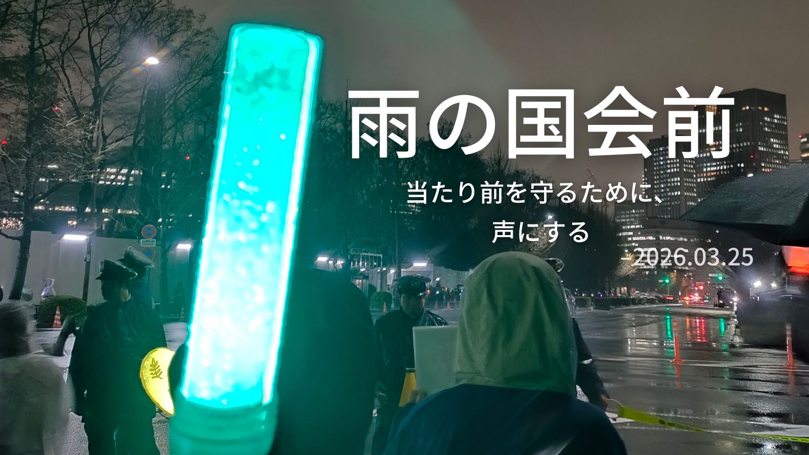 雨の国会前で考えたこと。「当たり前」を守るために声にする。2026年3月25日国会デモ