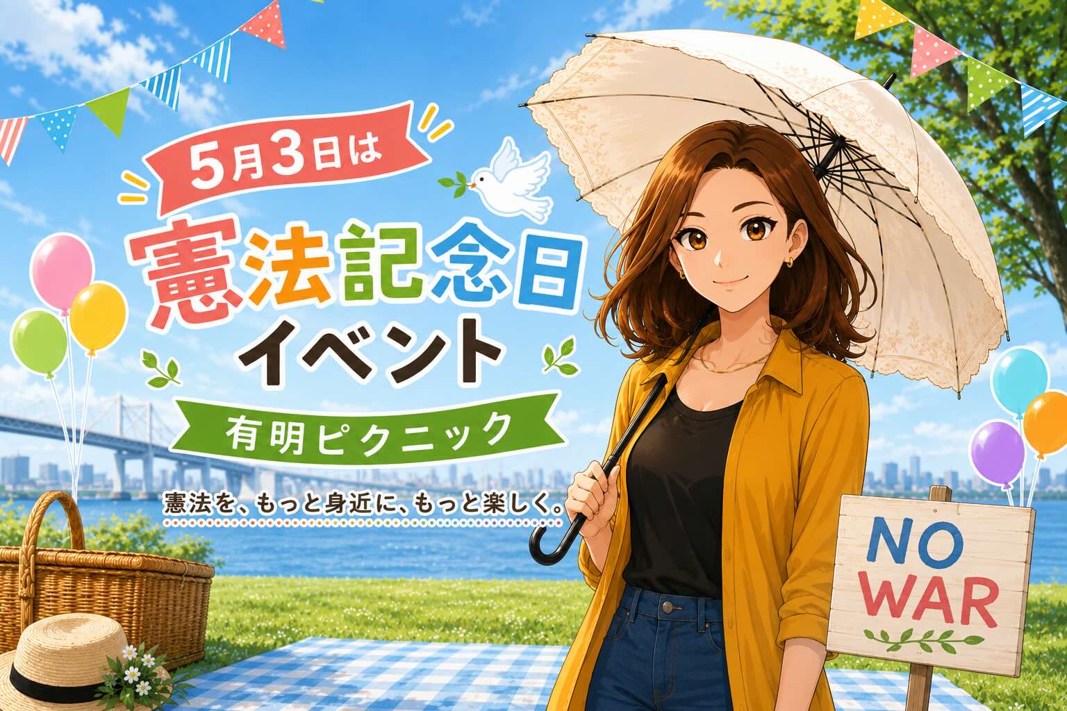 5月3日の憲法記念日に、ひとりで集会に行って考えたこと｜来年は“憲法ピクニック”をしたい