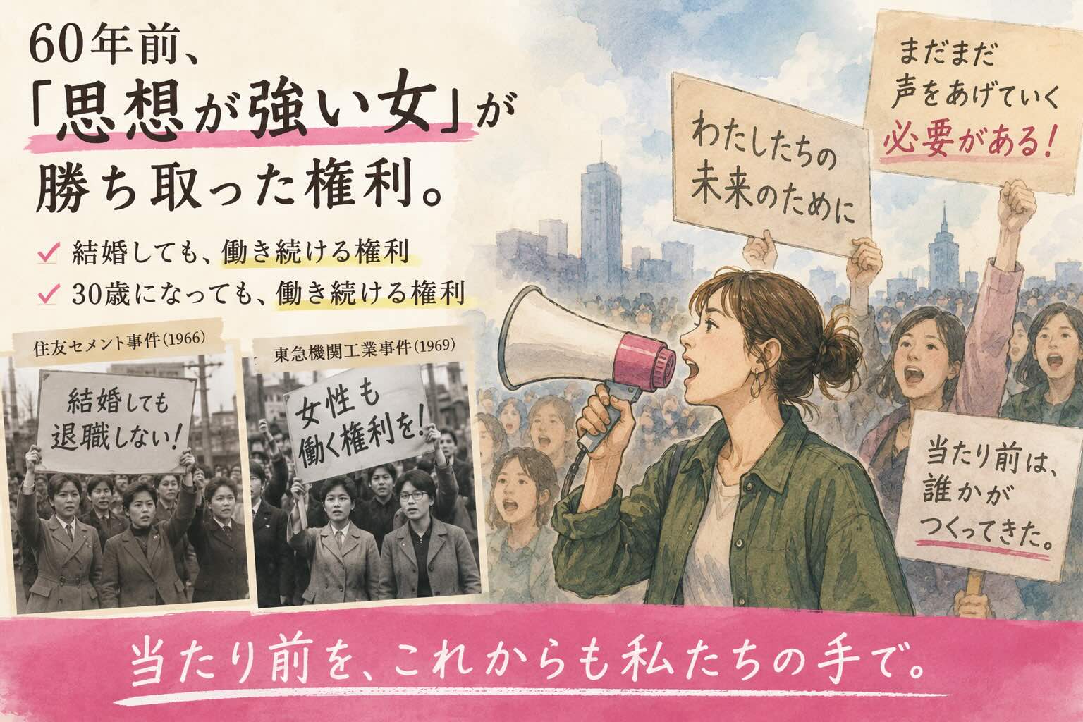 「思想が強い女」が勝ち取った権利。結婚しても、30歳になっても働けるのは当たり前じゃなかった。