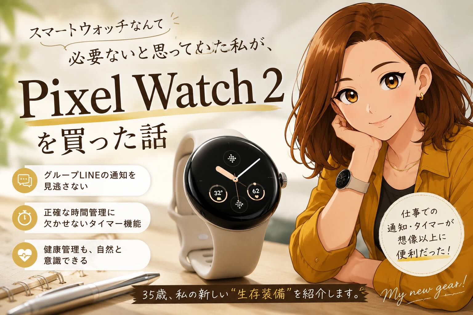 スマートウォッチなんて必要ないと思っていた私が、Pixel Watch 2を買った話